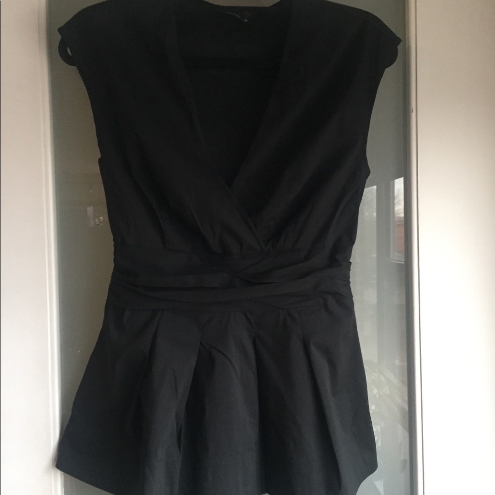 BCBG Black v neck blouse